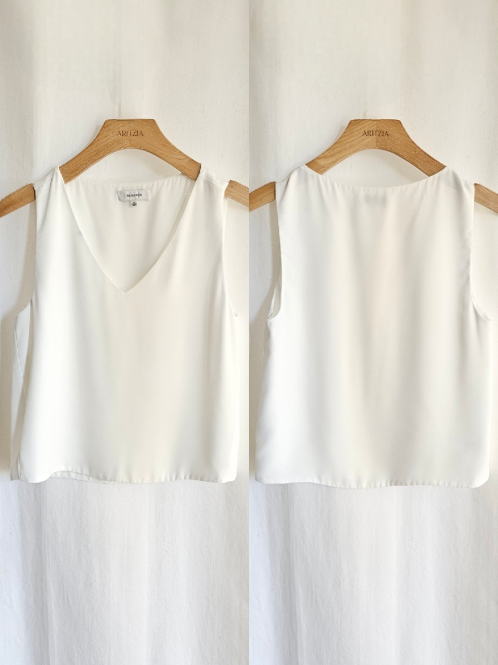 Aritzia Babaton Murphy White Sleeveless Chiffon Blouse Top - Picture 7 of 16